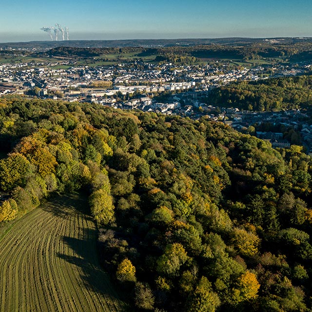 Aerial view of Differdange. Photo by @ville de Differdange.